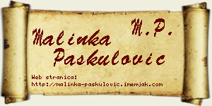 Malinka Paskulović vizit kartica